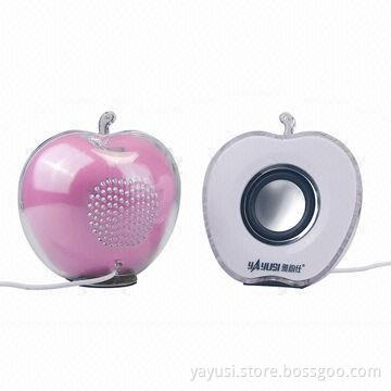 USB Mini Speakers with Colorful Lighting, Sized 93 x 100 x 54mm